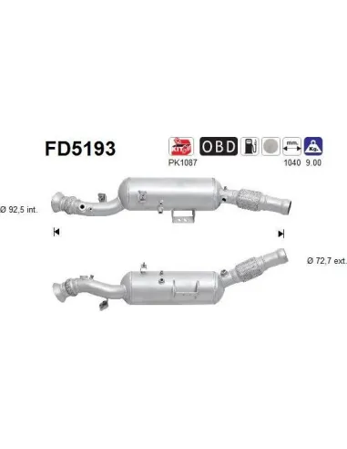 Filtro de partículas diésel AS FD5193 para MERCEDES