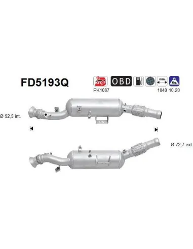 Filtro de partículas diésel AS FD5193Q para MERCEDES