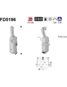 Filtro de partículas diésel AS FD5196 para CHEVROLET / OPEL