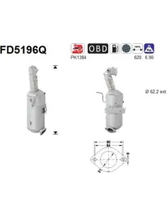 Filtro de partículas diésel AS FD5196Q para CHEVROLET / OPEL