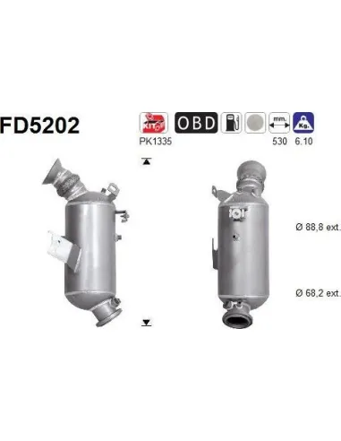 Filtro de partículas diésel AS FD5202 para MERCEDES