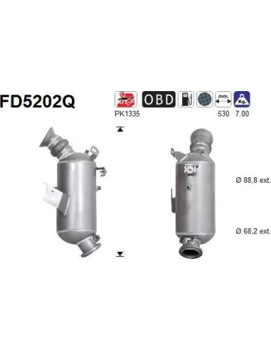 Filtro de partículas diésel AS FD5202Q para MERCEDES