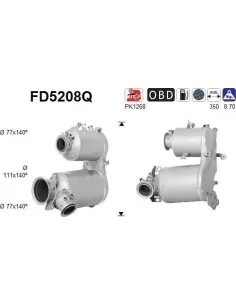 Filtro de partículas diésel AS FD5208Q para AUDI / SEAT / SKODA
