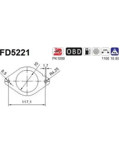 Filtro de partículas diésel AS FD5221 para NISSAN / OPEL / RENAULT