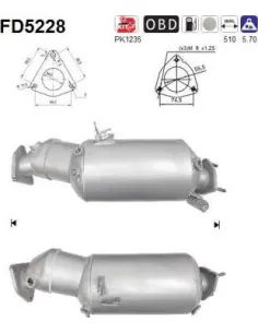 Filtro de partículas diésel AS FD5228 para AUDI | Recambios Colmenar