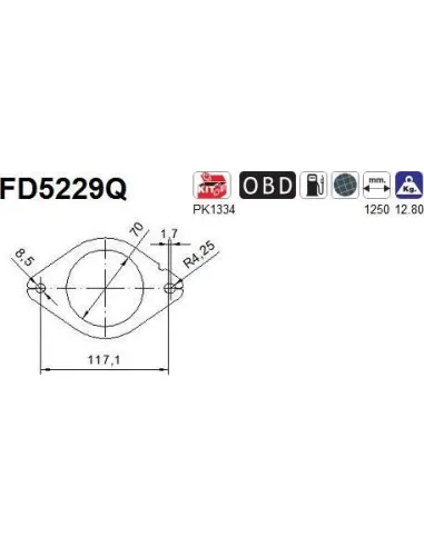 Filtro de partículas diésel AS FD5229Q para NISSAN / OPEL / RENAULT