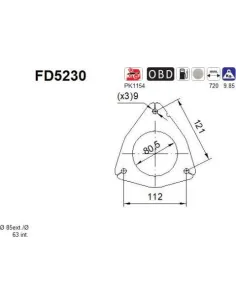 Filtro de partículas diésel AS FD5230 para IVECO | Recambios Colmenar