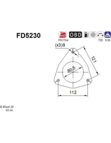 Filtro de partículas diésel AS FD5230 para IVECO | Recambios Colmenar