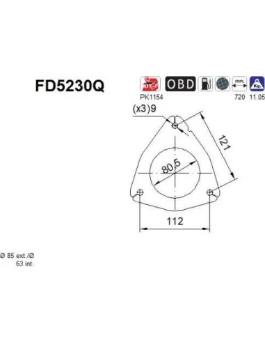 Filtro de partículas diésel AS FD5230Q para IVECO | Recambios Colmenar