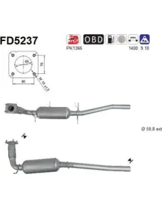 Filtro de partículas diésel AS FD5237 para FORD | Recambios Colmenar