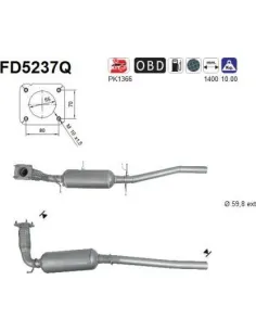 Filtro de partículas diésel AS FD5237Q para FORD | Recambios Colmenar