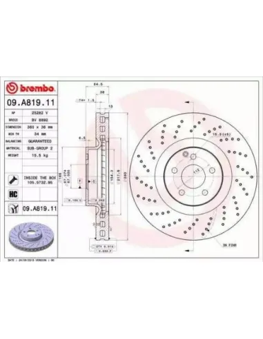 09.A819.11 Disco de freno Brembo