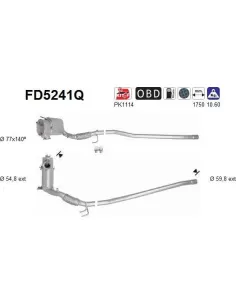 Filtro de partículas diésel AS FD5241Q para AUDI / SEAT / SKODA