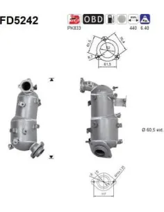 Filtro hollín partí­culas sistema escape