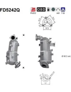 Filtro de partículas diésel AS FD5242Q para TOYOTA