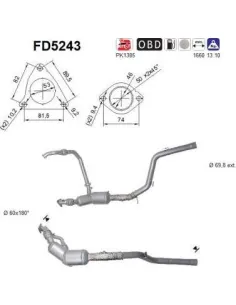 Filtro de partículas diésel AS FD5243 para LAND ROVER