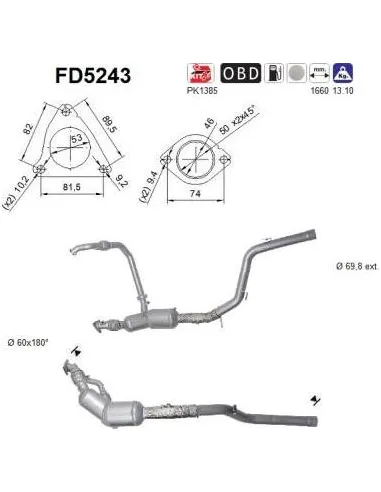 Filtro de partículas diésel AS FD5243 para LAND ROVER