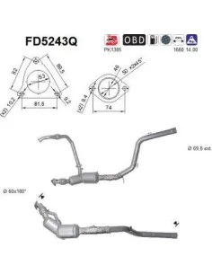 Filtro de partículas diésel AS FD5243Q para LAND ROVER