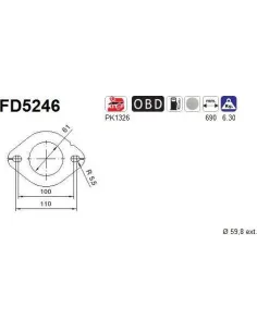 Filtro de partículas diésel AS FD5246 para FORD | Recambios Colmenar