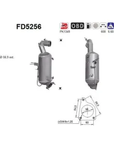 Filtro de partículas diésel AS FD5256 para OPEL | Recambios Colmenar