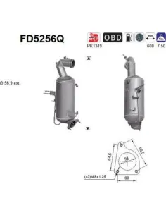 Filtro de partículas diésel AS FD5256Q para OPEL | Recambios Colmenar