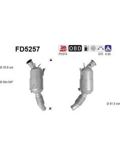 Filtro de partículas diésel AS FD5257 para BMW | Recambios Colmenar