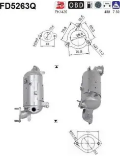 Filtro hollín partí­culas sistema escape