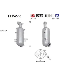Filtro de partículas diésel AS FD5277 para CHRYSLER / FIAT / LANCIA
