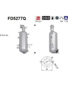 Filtro hollín partí­culas sistema escape