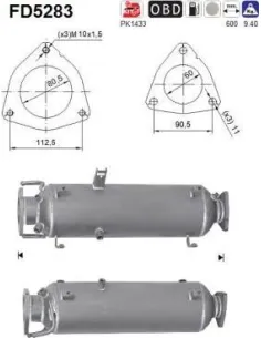 Filtro de partículas diésel AS FD5283 para IVECO | Recambios Colmenar