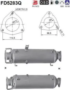 Filtro de partículas diésel AS FD5283Q para IVECO | Recambios Colmenar