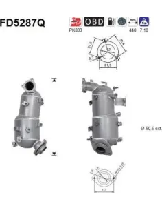 Filtro de partículas diésel AS FD5287Q para TOYOTA