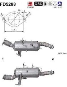 Filtro de partículas diésel AS FD5288 para NISSAN / OPEL / RENAULT
