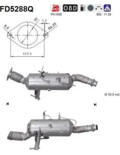 Filtro hollín partí­culas sistema escape