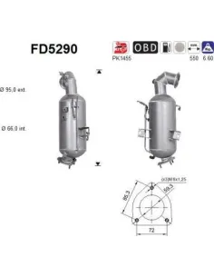 Filtro de partículas diésel AS FD5290 para OPEL | Recambios Colmenar