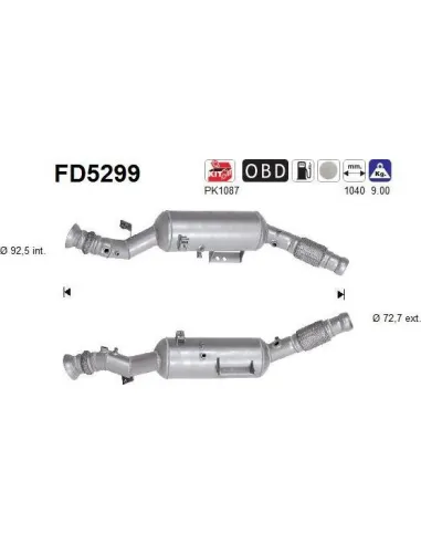 Filtro de partículas diésel AS FD5299 para MERCEDES