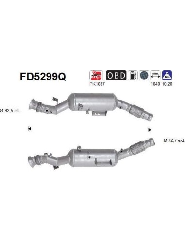 Filtro de partículas diésel AS FD5299Q para MERCEDES
