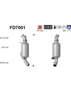 Filtro de partículas diésel AS FD7001 para VOLKSWAGEN