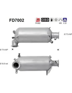 Filtro de partículas diésel AS FD7002 para VOLKSWAGEN