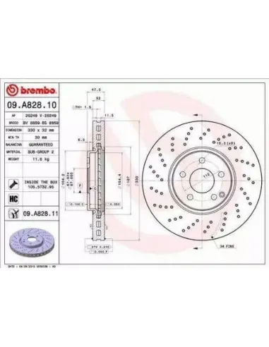 09.A828.10 Disco de freno Brembo