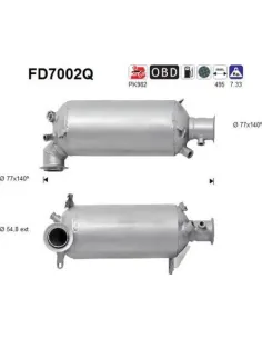 Filtro de partículas diésel AS FD7002Q para VOLKSWAGEN