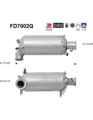 Filtro de partículas diésel AS FD7002Q para VOLKSWAGEN