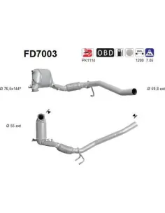 Filtro de partículas diésel AS FD7003 para AUDI / SEAT / VOLKSWAGEN