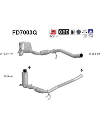 Filtro de partículas diésel AS FD7003Q para AUDI / SEAT / VOLKSWAGEN