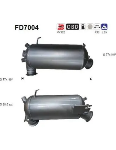 Filtro de partículas diésel AS FD7004 para VOLKSWAGEN