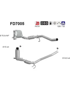 Filtro de partículas diésel AS FD7005 para AUDI / SEAT / SKODA