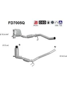 Filtro de partículas diésel AS FD7005Q para AUDI / SEAT / SKODA