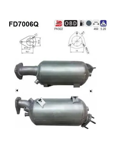 Filtro de partículas diésel AS FD7006Q para AUDI | Recambios Colmenar