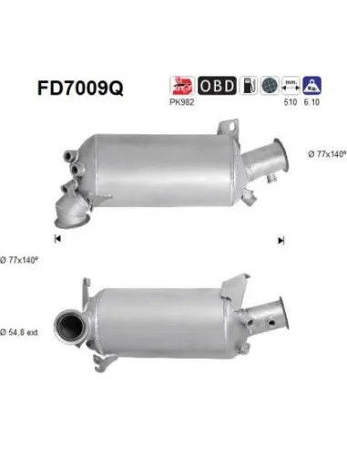 Filtro de partículas diésel AS FD7009Q para VOLKSWAGEN