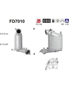 Filtro de partículas diésel AS FD7010 para MITSUBISHI